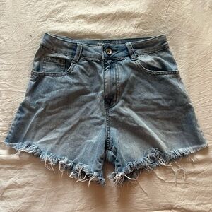 Rewash Super High Rise Frayed Jean Shorts